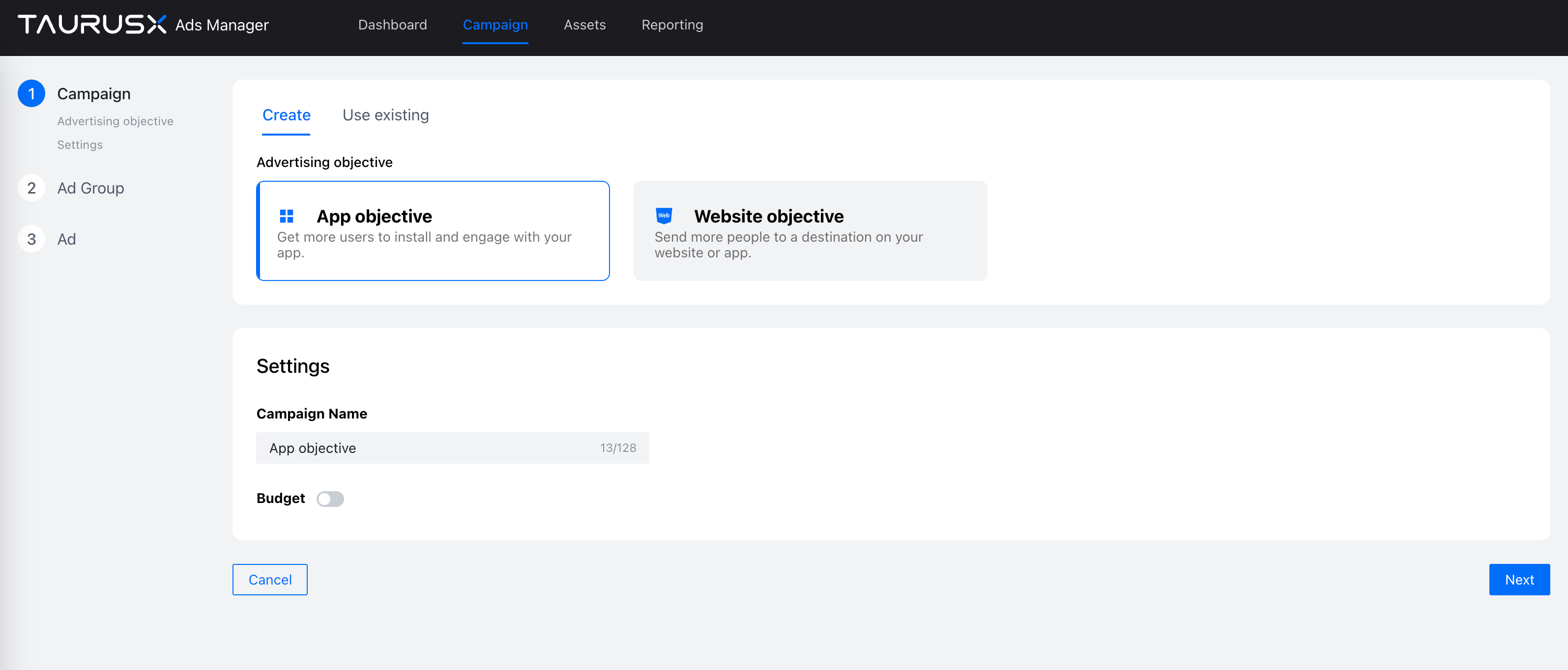 Campaign Setup Example