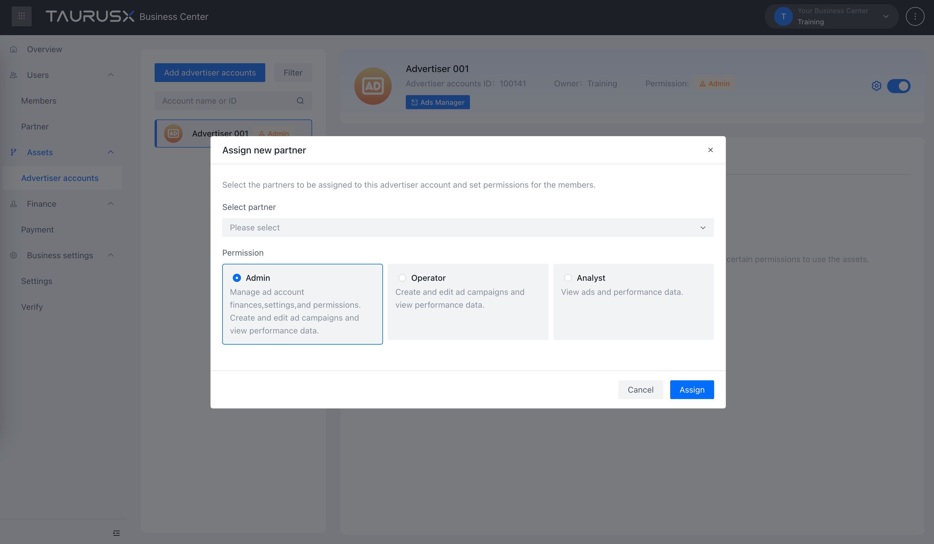 Partner Assignment Example