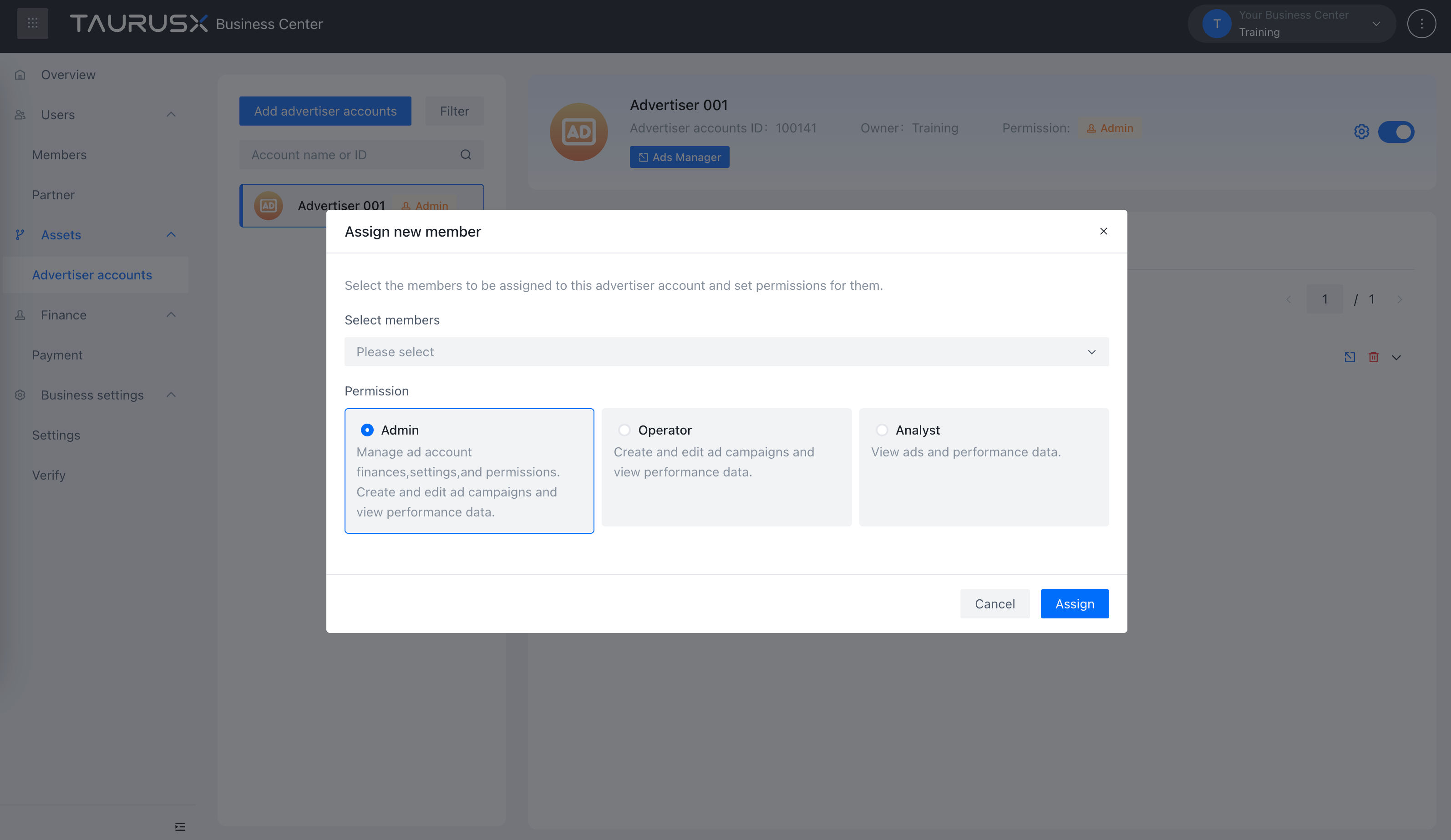 Member Assignment Example